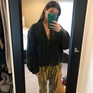 Free people navy blue quilted jacket